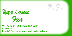 mariann fux business card